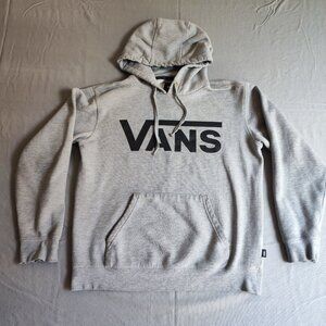 Vans Hoodie men's size S grey with graphic design, teddy fleece